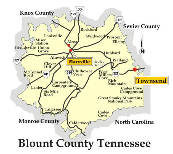 Townsend Tennessee Condos Location
